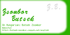 zsombor butsek business card